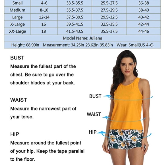 3 Piece Swimsuits Athletic Tankini Teen - Picture 6 of 6